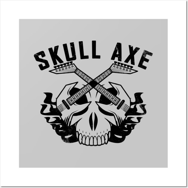 Awesome Guitarist Guitar Heavy Metal Musician Skull Rocker Slogan Wall Art by BoggsNicolas